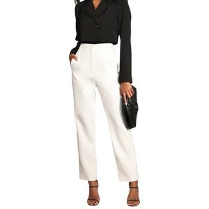 NWT lulus high waisted trousers pants size L white